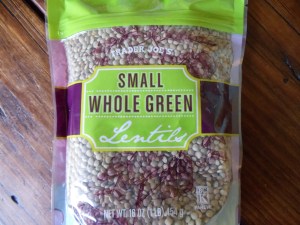 These green lentils from Trader Joe's cook up beautifully in this soup.